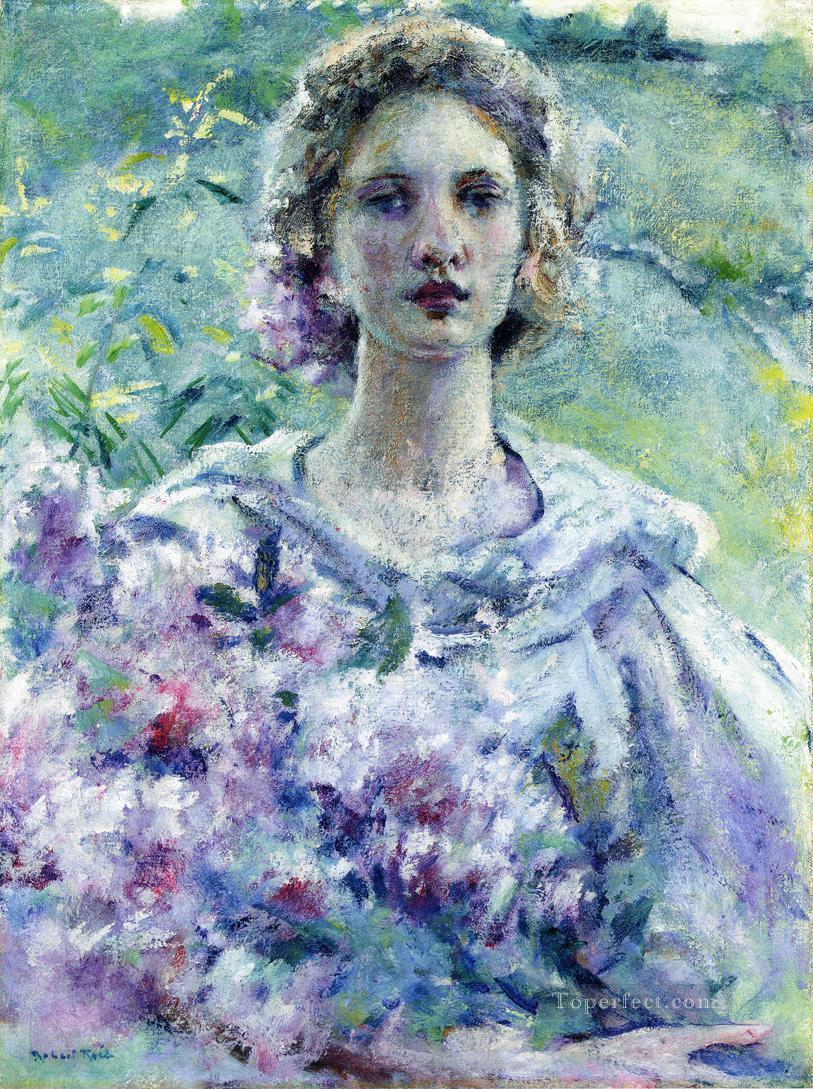 Girl with Flowers lady Robert Reid Oil Paintings